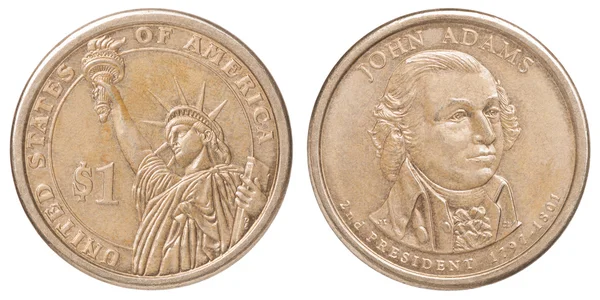 Jeden US dollar monety — Zdjęcie stockowe