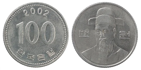 韩国韩元硬币 免版税图库照片