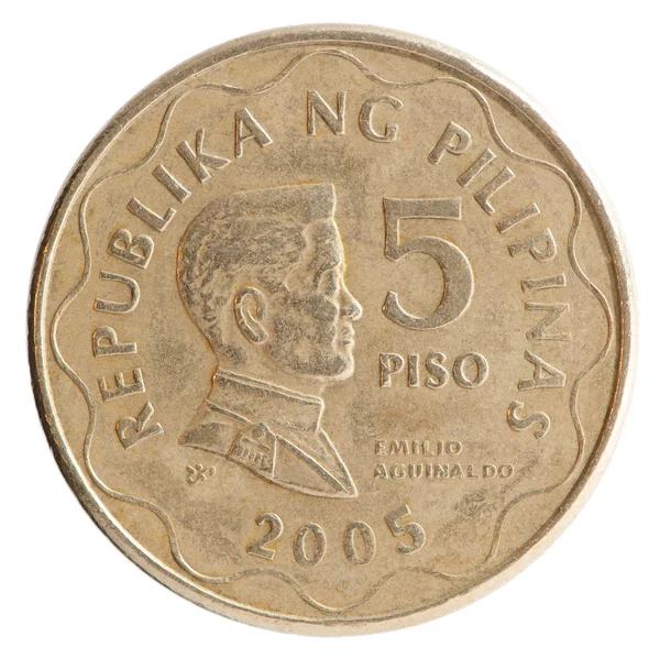 Filippinska piso mynt 5 — Stockfoto
