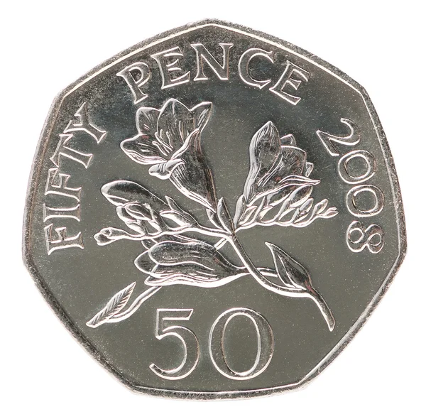 Fifty pence coin — Stock Photo, Image