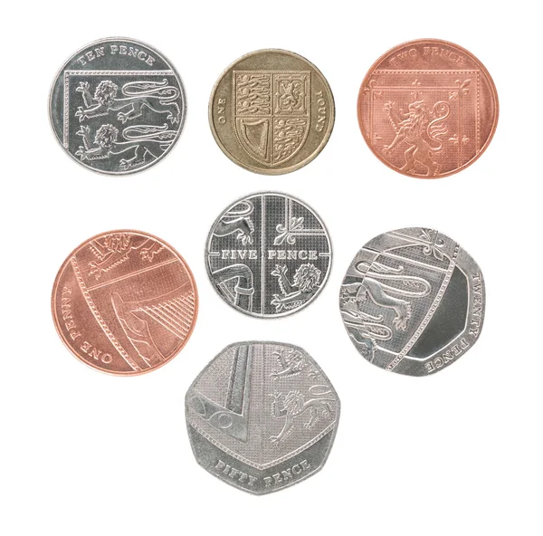 Nowy zestaw Anglii monet — Zdjęcie stockowe