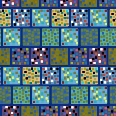 Dikişsiz yinelenen desen renkli kareler. Vektör