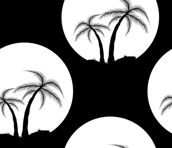 Um padrão de repetição sem costura de silhuetas de palmeiras em um b — Vetor de Stock
