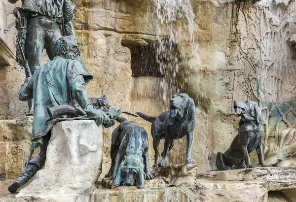 Egy töredéke a kút "a vadászat Mátyás király. Budapest — Stock Fotó