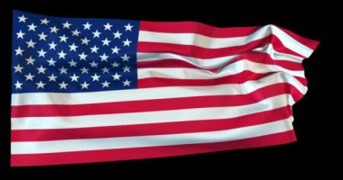  Opaklık eşlemi Amerikan bayrağı rüzgarda gelişen