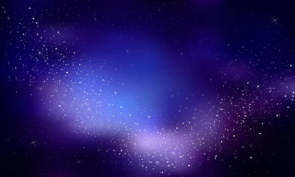 Stjärnor på natthimlen, nebulosa och galaxy. Vektor — Stock vektor