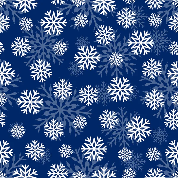 Sömlös upprepande mönster av snöflingor. Vektor — Stock vektor