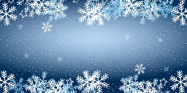 Farklı Boyutlarda Kar Taneleri Olan Bir Noel Arkaplanı — Stok Vektör