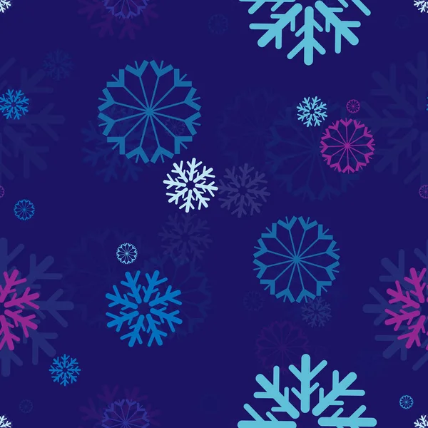 Seamless Repeating Background Different Kinds Snowflakes — Stock Vector