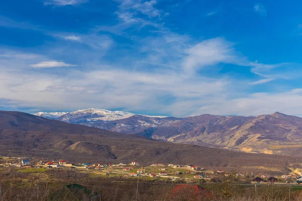 Bergdorp Bergen Winter Een Zonnige Dag — Stockfoto