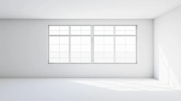 Penceresinde Olay Lambası Olan Beyaz Bir Oda Hazırlayıcı — Stok fotoğraf