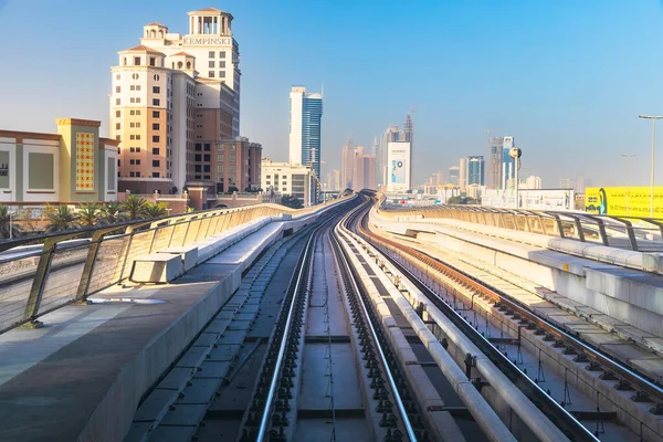 Dubai Vae März 2021 Dubai Metro Blick Aus Dem Cockpit — Stockfoto