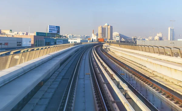 Dubai Vae März 2021 Dubai Metro Blick Aus Dem Cockpit — Stockfoto