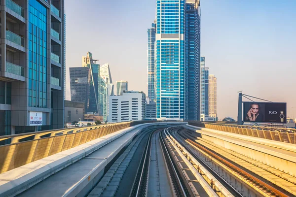 Dubai Vae März 2021 Dubai Metro Blick Aus Dem Cockpit — Stockfoto