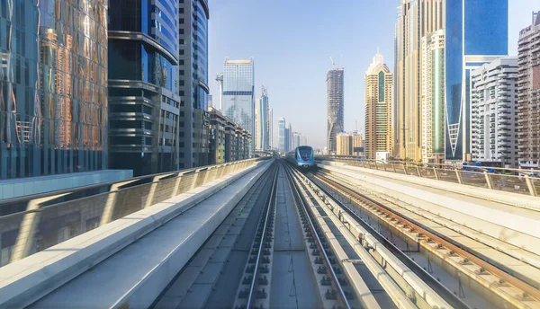Dubai Vae März 2021 Dubai Metro Blick Aus Dem Cockpit — Stockfoto