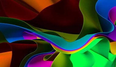 Dalgalı şekillerin soyut arkaplanı. 3d oluşturma.