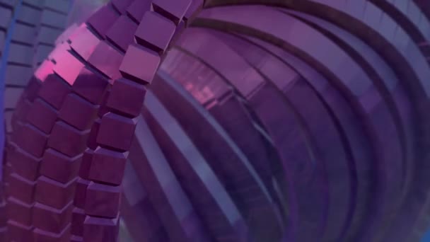 Абстрактні Кольорові Анімовані Кільця Кубиків Тло Абстрактне Візуалізація — стокове відео