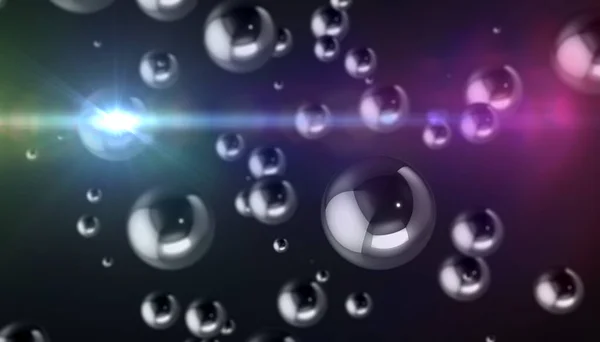 Abstract Background Chrome Spheres Different Sizes Dark Background — Stock Photo, Image