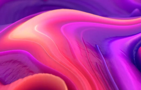 液体塗料を模した抽象的な色背景 3Dレンダリング — ストック写真
