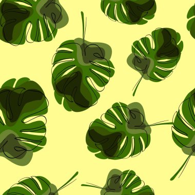 Kusursuz tekrarlayan tropik yapraklar.