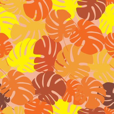 Kusursuz tekrarlayan tropik yapraklar.