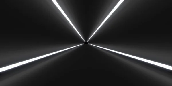 Futuristic tunnel fluorescent lighting. 3d rendering