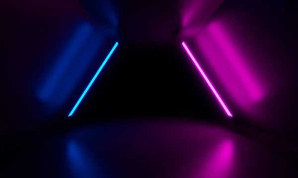 Futurista Iluminação Fluorescente Túnel Renderização — Fotografia de Stock