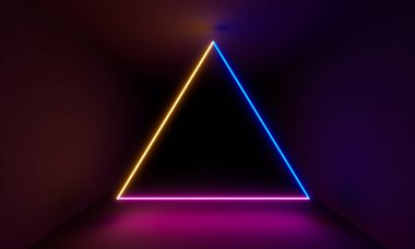 Flüoresan aydınlatma tüneli. 3d oluşturma