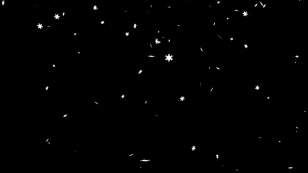 Flocons de neige tombant sur un fond noir 