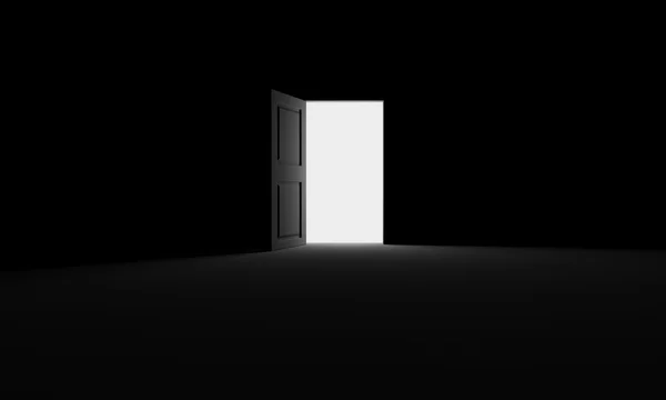 Otevřené dveře do tmy — Stock fotografie