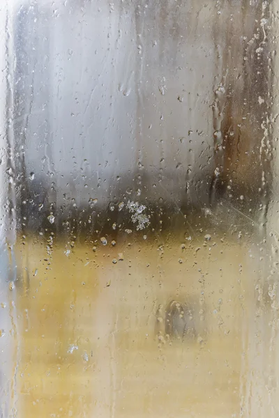 Gelo e gotas no vidro — Fotografia de Stock