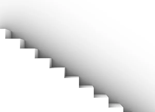 Escalier abstrait sur fond blanc — Photo