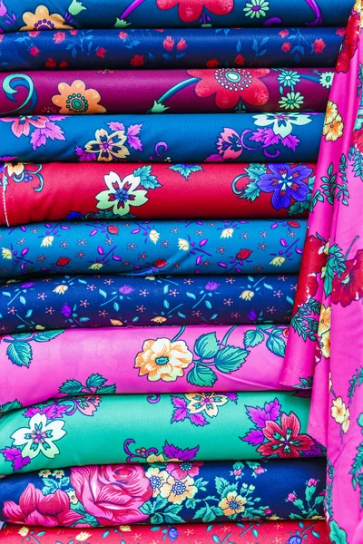 Rolls of colored fabrics — Stock Photo, Image