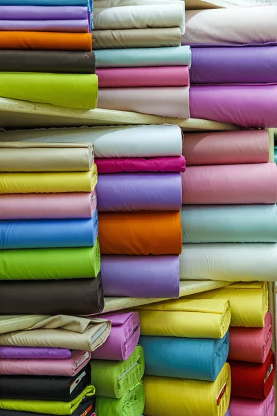 Rolls of colored fabrics — Stock Photo, Image