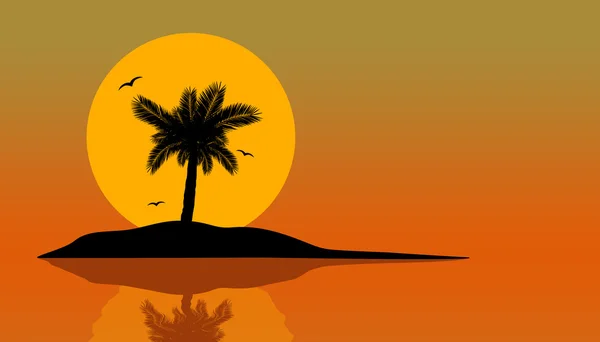 Пальма на закате на летнем фоне — стоковое фото