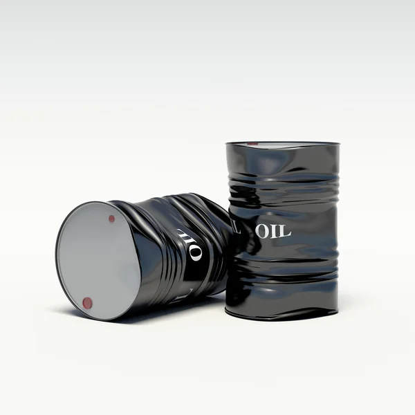 Purê de barris de óleo sobre um fundo branco — Fotografia de Stock