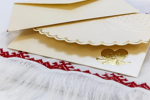 Davetiye dekoratif örgü havlu — Stok fotoğraf