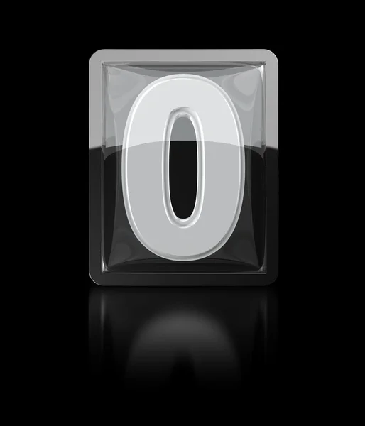 3D ikony liczby zero pod szkłem — Zdjęcie stockowe