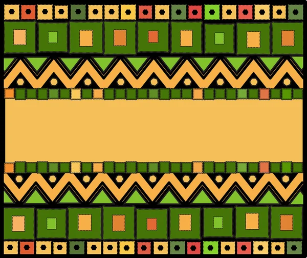 Modèle ethnique abstrait de carrés et de triangles.Vecteur — Image vectorielle