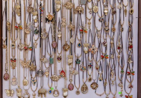 Jewelry for sale in a stall in the street in Bulgaria — Stock Photo, Image