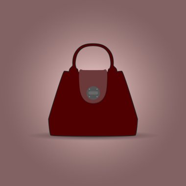 Simge çanta hafif bir arka plan üzerinde. Vektör