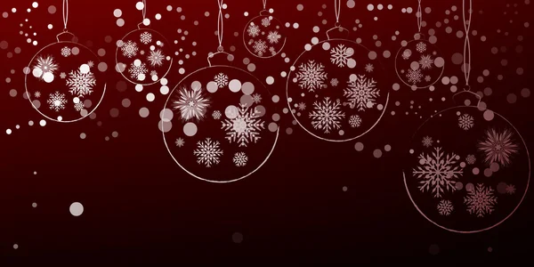 Decoraciones de Navidad de Año Nuevo que cuelgan sobre un fondo rojo.Vecto — Vector de stock