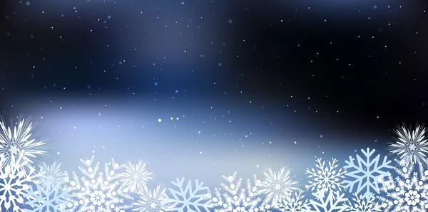 Kerstmis een achtergrond met sneeuwvlokken. Vector — Stockvector