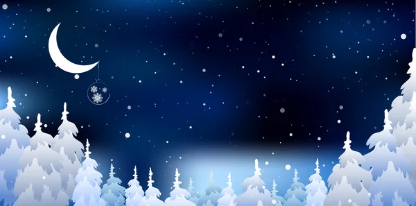 Weihnachten ein Hintergrund und schneebedeckter forest.vector — Stockvektor