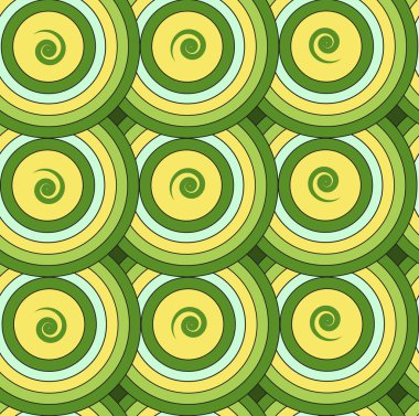 Daireler ve spiraller sorunsuz yinelenen desen. Vektör