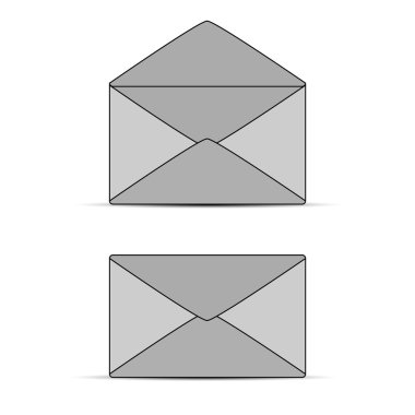 Açık ve kapalı posta zarf simgeleri. Vektör
