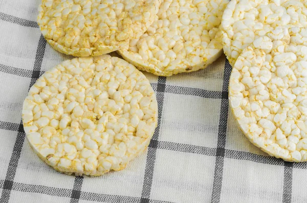 rice cake, puffed rice on table clot