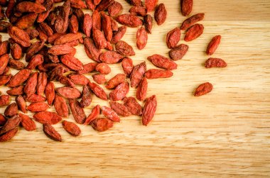 Goji berry kurutulmuş, closeup adam