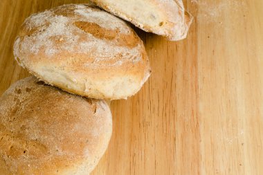 El yapımı ekmek, ev yapımı, ahşap üzerine yakın çekim