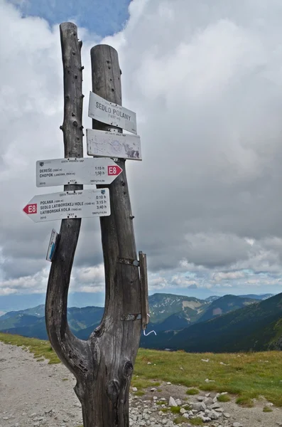 Signpost in Low Tatras — Stock Photo, Image